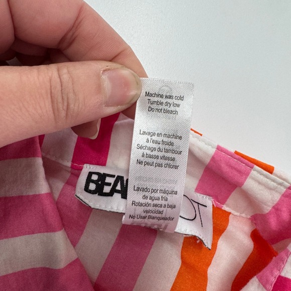 BEACH RIOT Shirt Womens Small Medium Pink Orange Alexa Stripe Button Down Swim - Picture 8 of 12